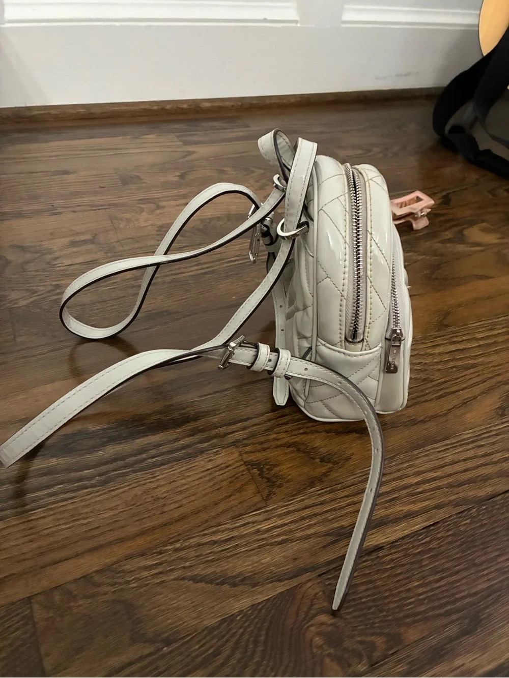 Michael Kors White Quilted Mini Backpack